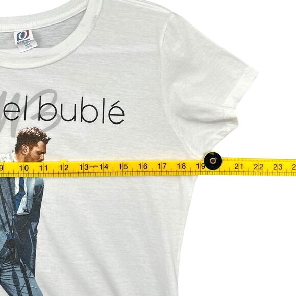 Optima White Michael Buble Graphic Short-Sleeve T-Shirt‎ Unisex Junior 2XL - Picture 5 of 6